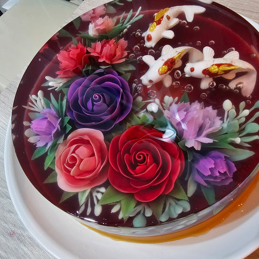 8" 3D Jelly Cake (Fishes & Flowers) 2.3kg. Grand Opening Promotion